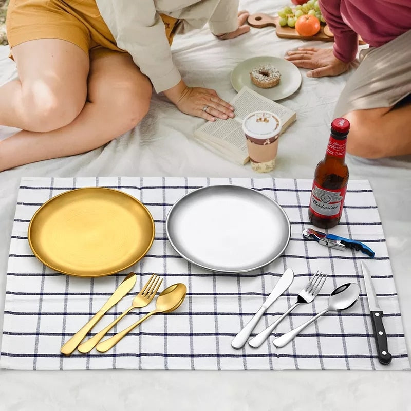 Camping Tableware Set Stainless Steel Picnic Cutlery Set