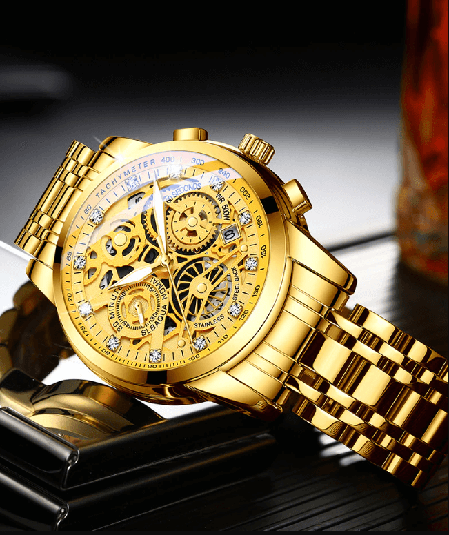 SkeletonWatch - Stijlvol Herenhorloge met Zwart Design