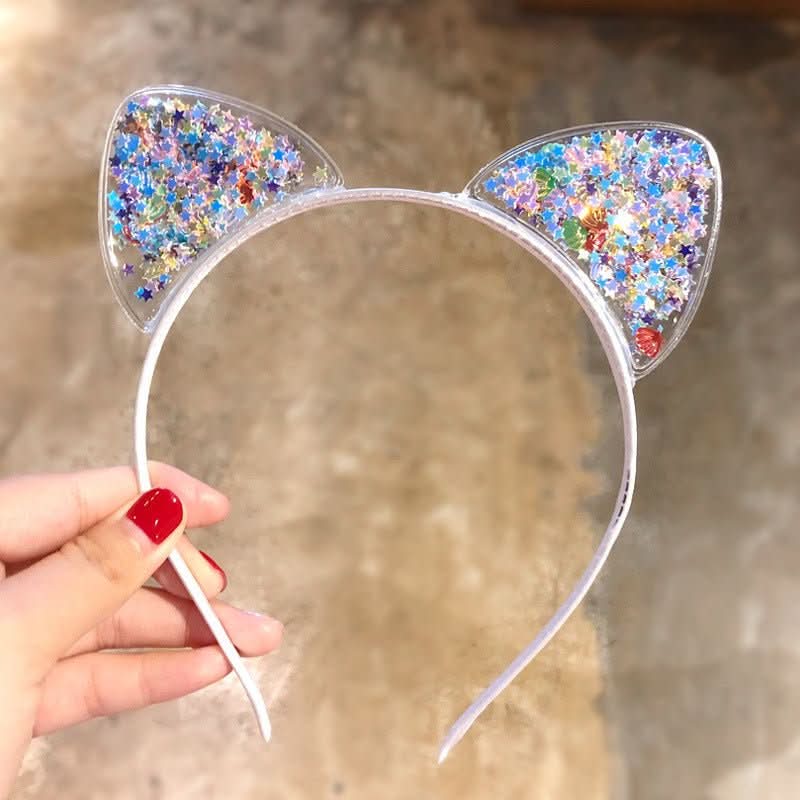 Glitter hairband with cat ears | Stylish hairband for parties & special occasions