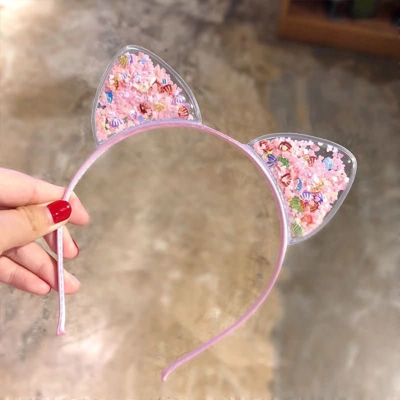 Glitter hairband with cat ears | Stylish hairband for parties & special occasions