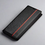 S23 Phone case | Card holder made of carbon fiber leather with magnetic closure