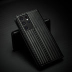 S23 Phone case | Card holder made of carbon fiber leather with magnetic closure