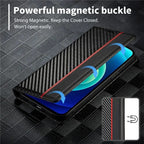 S23 Phone case | Card holder made of carbon fiber leather with magnetic closure
