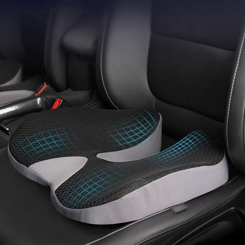 Ergonomic Memory Foam Car Seat Cushion – Tailbone & Sciatica Support Pillow