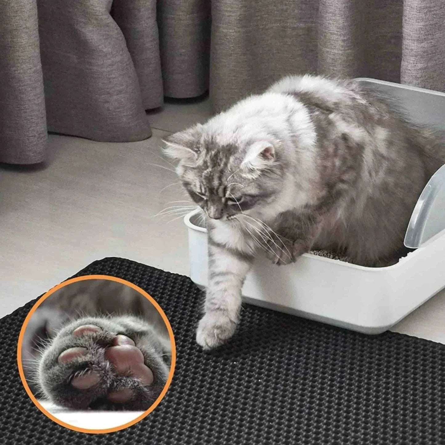Soft Waterproof Litter Mat – Easy Clean Kitty Litter Floor Mat for a Tidy Home