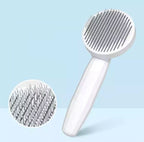 Self-cleaning cat brush for less hair loss