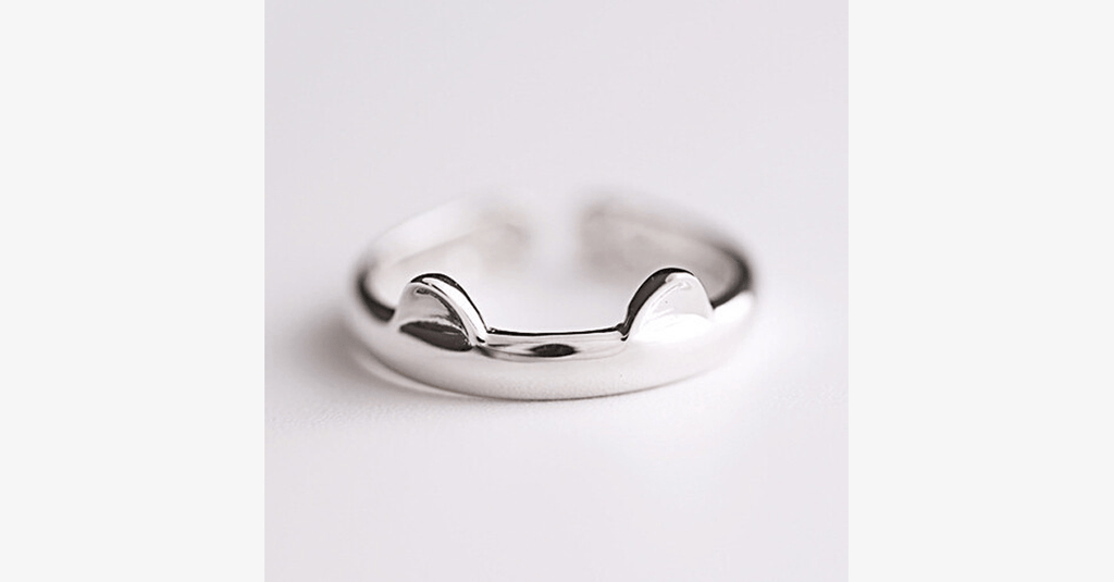 Cat Ring Fashion Jewelry - Stainless Steel Silver Coated Ring with Unique Design