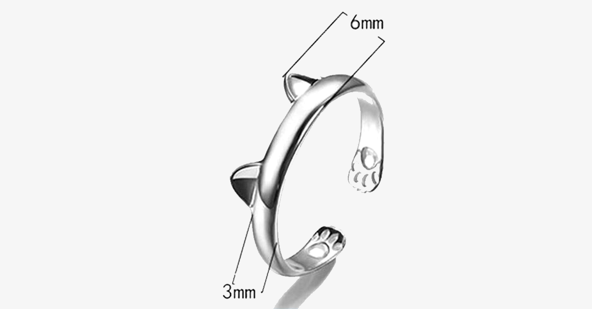 Cat Ring Fashion Jewelry - Stainless Steel Silver Coated Ring with Unique Design