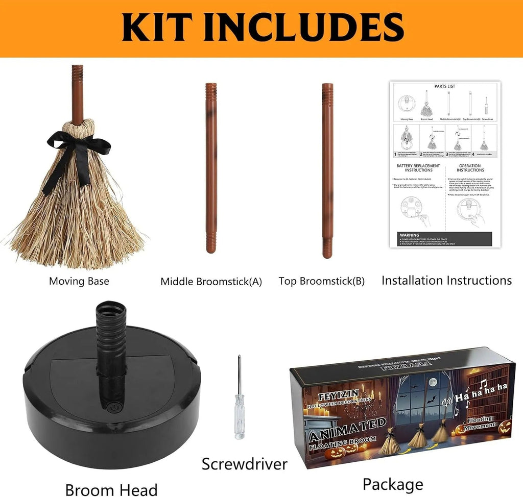 Floating PhantomBroom — Enchant Your Halloween Party With Haunting Floating And Evil Laughter