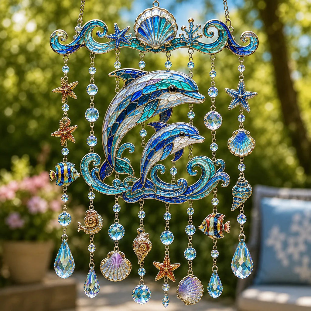 Ocean-Themed Crystal Wind Chime – Bring the Ocean Glow to Your Garden