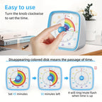 Rainbow Time Management Timer – Visual 60-Minute Countdown Timer for Study, Work and Home