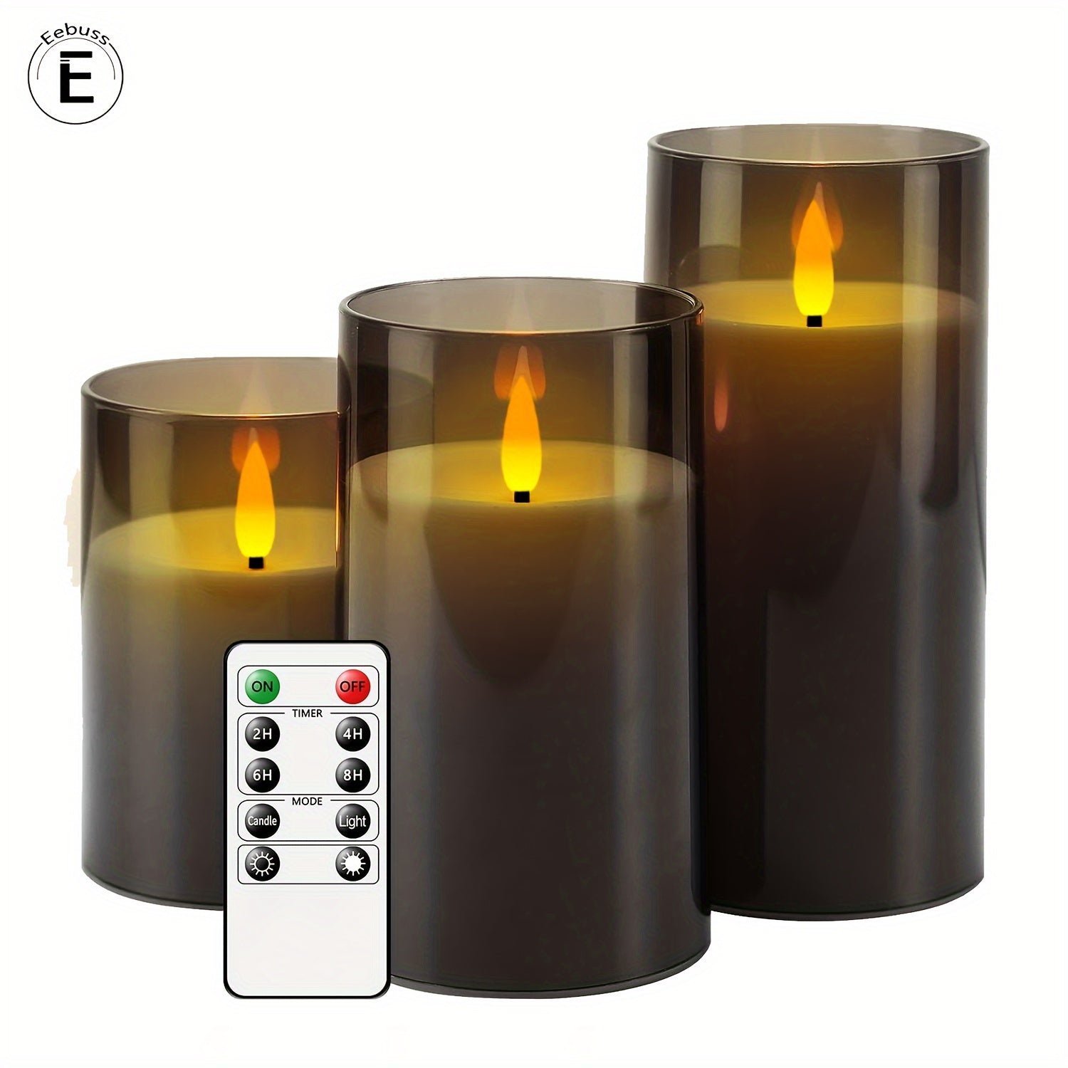 FlamelessGlow – Gray LED Candle with Timer