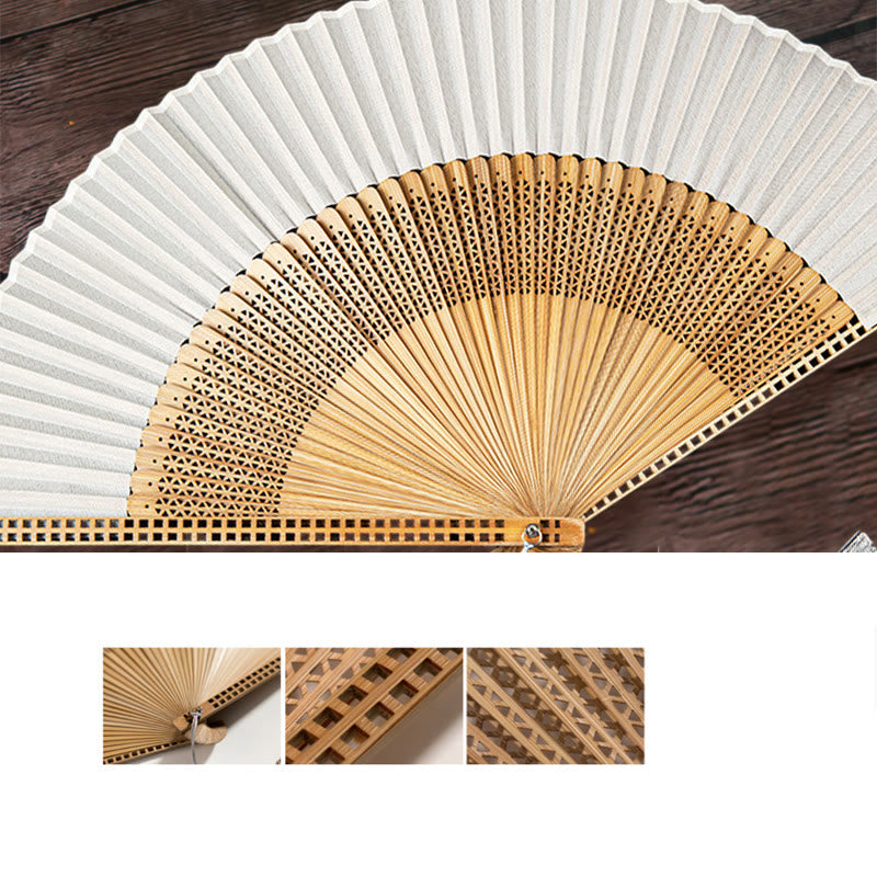 Hand fan made of bamboo silk