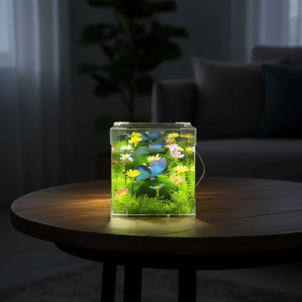 LED Butterfly Garden Cube Night Light Decor
