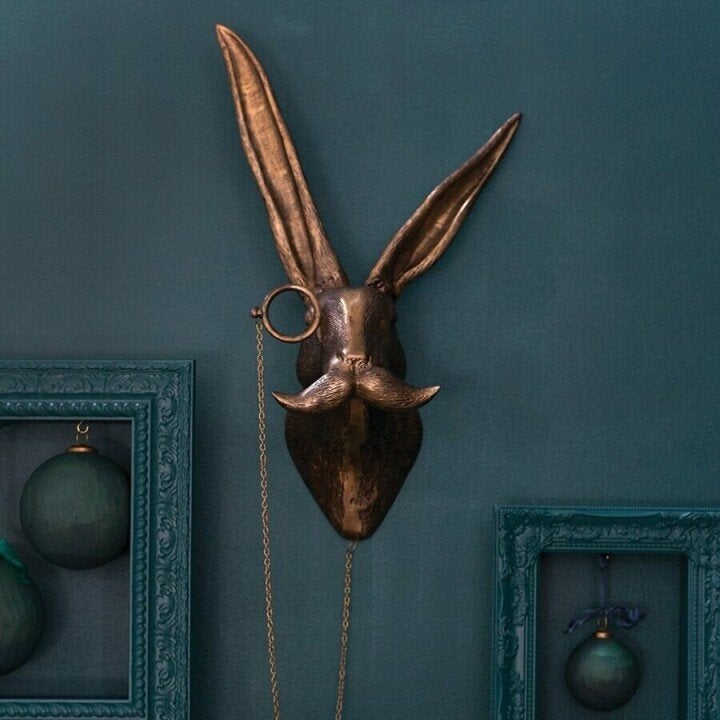 Hand-Painted Animal Head Wall Decor with UV-Resistant Finish