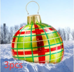 Inflatable Christmas Ball Outdoor Decoration 60cm – Weather Resistant PVC Christmas Decoration