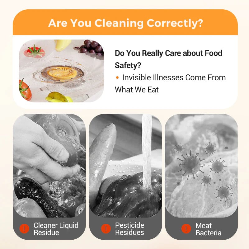 Wireless Waterproof Portable Food Cleaner & Purifier