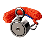 Dual Strength Fishing Magnet Kit - N52 Neodymium 80/120KG Force with 10m Rope