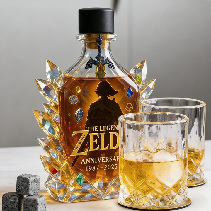 The Dazzling Legend Of Zelda 38th Anniversary 1987-2025 Whisky Bottle - A Masterpiece in Crystal & Spirit