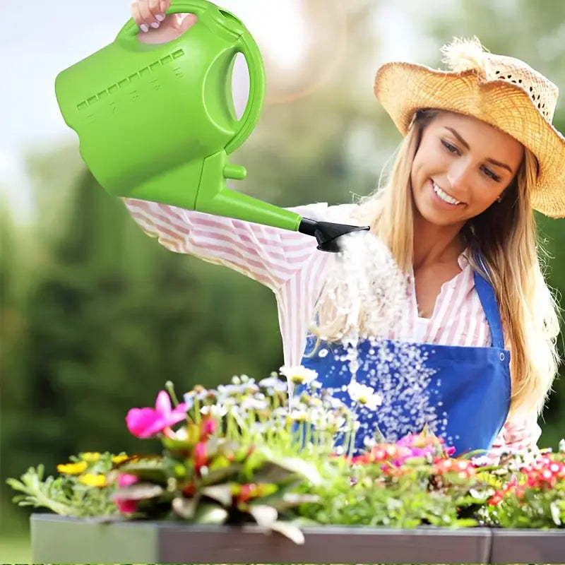 Watering can with large capacity and long spout for precise watering and plant care