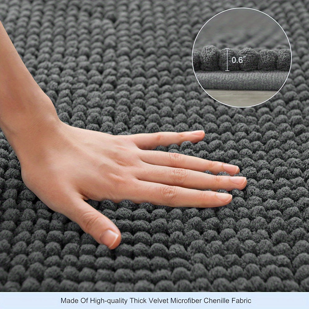 HoekZacht L-shaped Shower Mat – Plush Non-Slip Bath Mat with High Absorbency