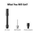 Portable bike pump with 100 PSI & USB-C