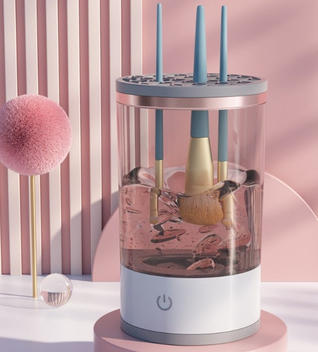 Makeup Brush Cleaner Machine | BrushPure Automatic Cleaning & Drying | Compact 16×9cm