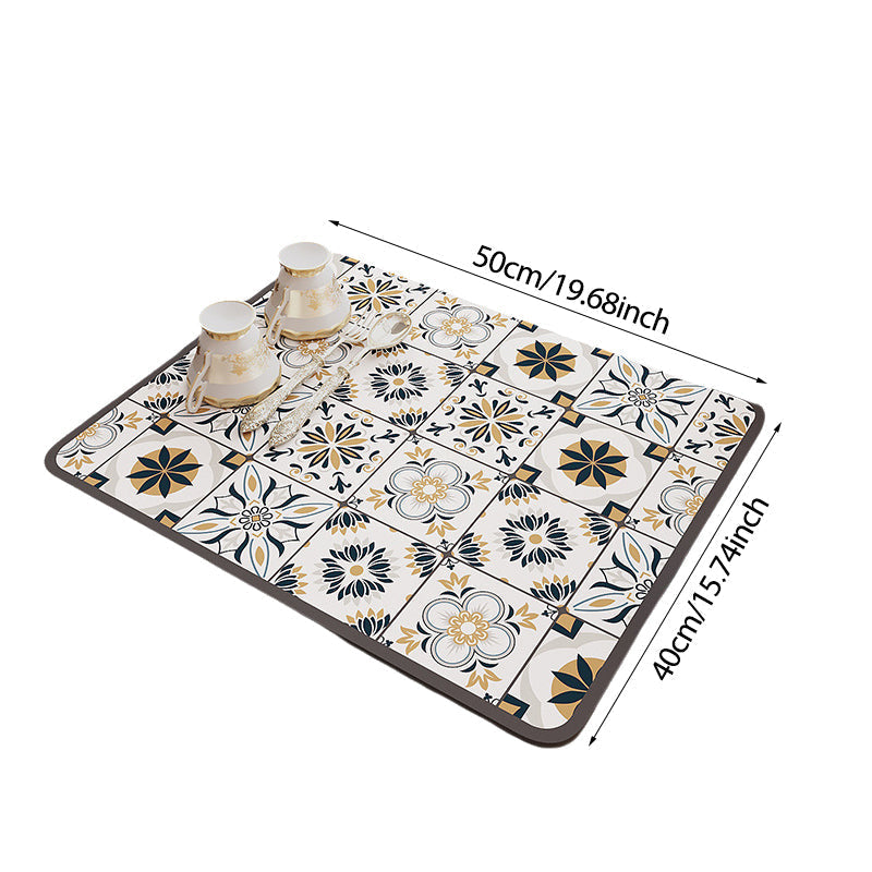 Retro Quick-drying Water-repelling Mat for Kitchen-Bar-Countertops