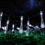 Solar flower light chain for the garden