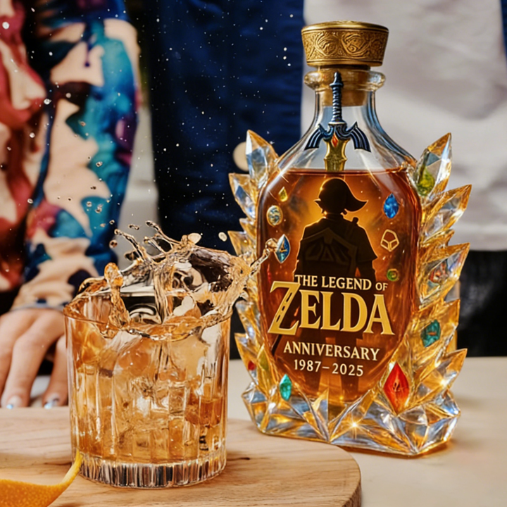 The Dazzling Legend Of Zelda 38th Anniversary 1987-2025 Whisky Bottle - A Masterpiece in Crystal & Spirit