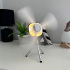 Mini portable ceiling fan with LED light & remote control – 4 speeds, USB rechargeable