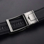 Adjustable No-Hole Leather Belt for Men