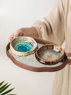 Ceramic Ice Cracked Glaze Molecular Cuisine Tableware Dessert Platter