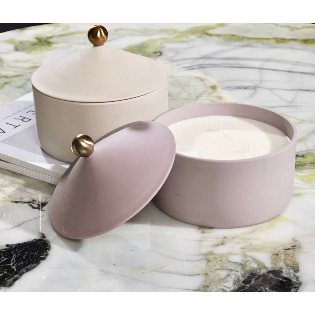 Ceramic Storage Candle Container with Lid