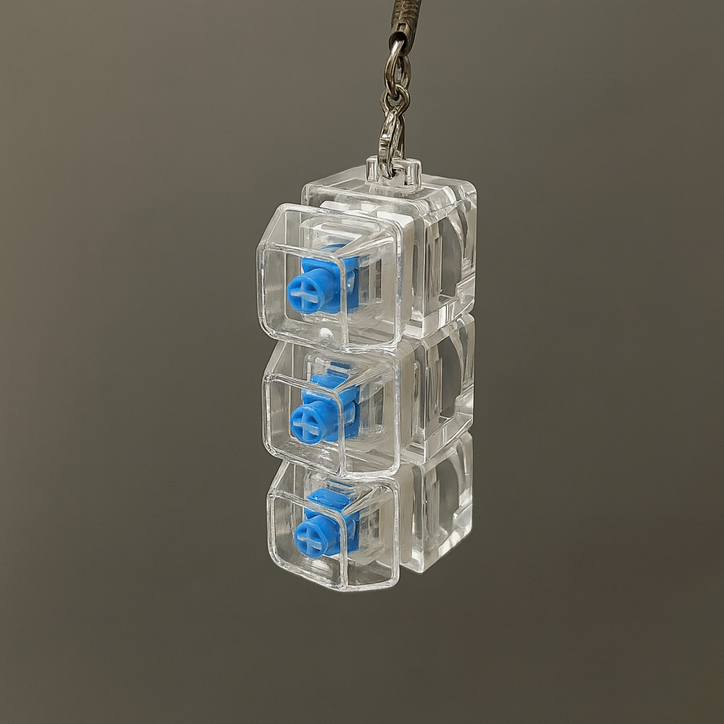 Mechanical Cube Click Fidget Keychain