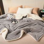 Solid thick double-sided velvet cube blanket