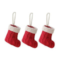 Charming Knitted Mini Christmas Socks – Red & Green Hanging Stockings for Festive Home, Party, & Table Décor