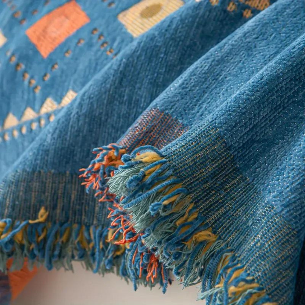 Bohemian Tassel Sofa Cover Cotton Blend
