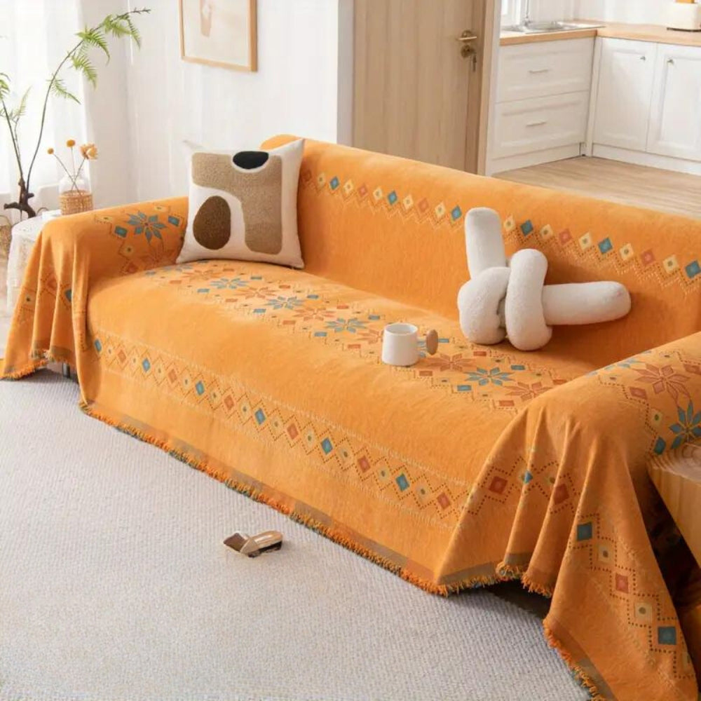 Bohemian Tassel Sofa Cover Cotton Blend