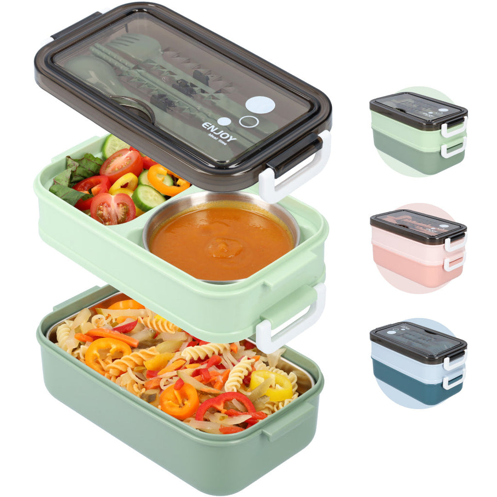 Leak-Proof Lunch Box with Soup Bowl | BPA-Free Bento Box | Portable Food Container for Adults & Kids