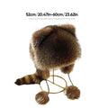 Sweet Faux Fur Raccoon Tail Parent-Child Plush Hat