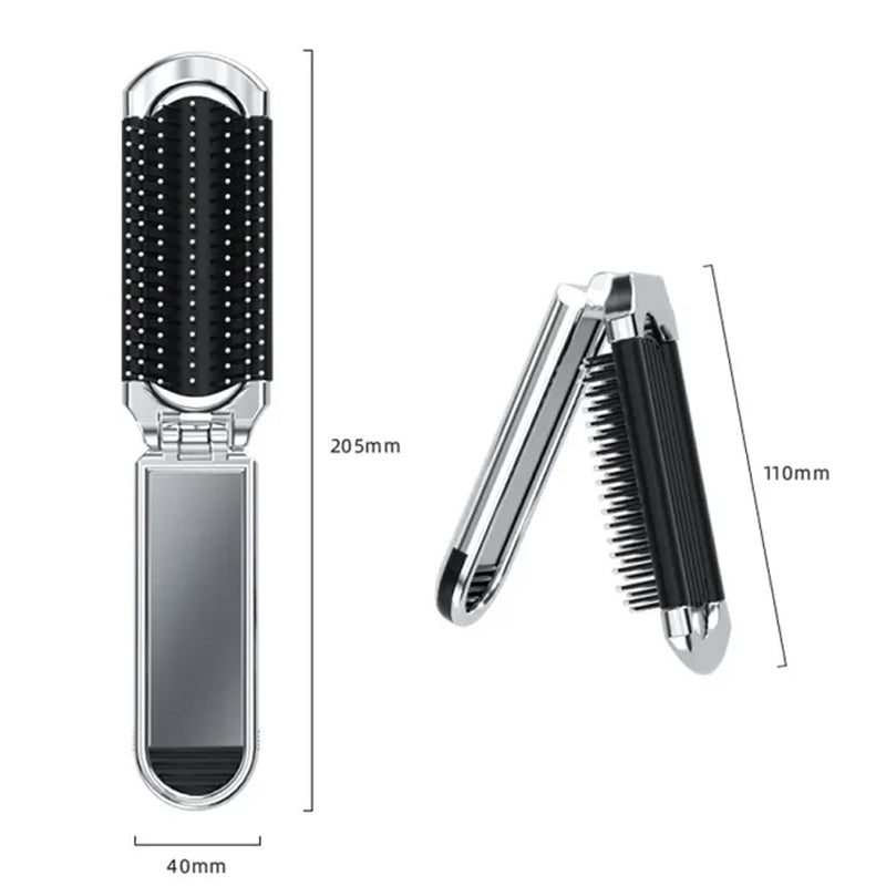 MirrorFlex Travel Mirror Hair Brush | Foldable & Compact | Practical Styling on the Go