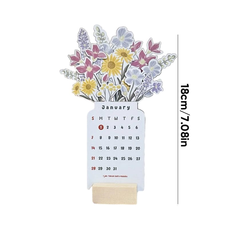 2024 Desk Calendar with Wooden Frame