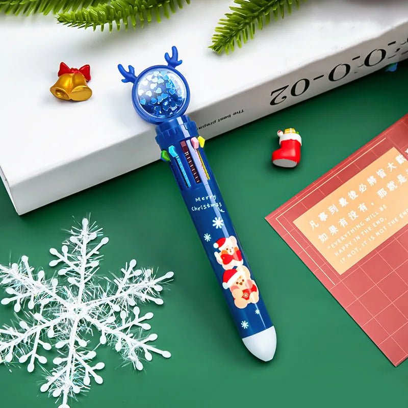 Christmas Ballpoint Pen Set Of 10 – Perfect Gifts for Kids This Merry Season & New Year