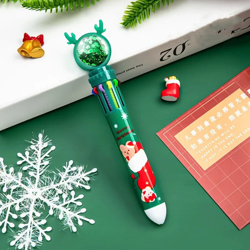 Christmas Ballpoint Pen Set Of 10 – Perfect Gifts for Kids This Merry Season & New Year