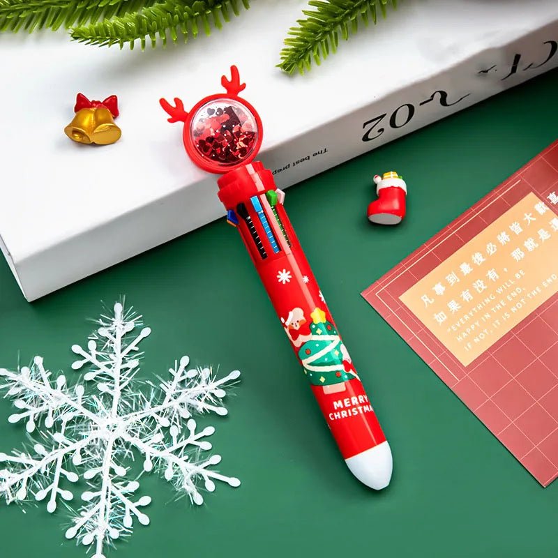 Christmas Ballpoint Pen Set Of 10 – Perfect Gifts for Kids This Merry Season & New Year
