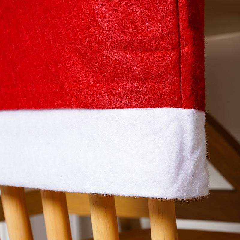 Christmas Santa Hat Chair Covers - Festive Chair Elegance - 4 piece set