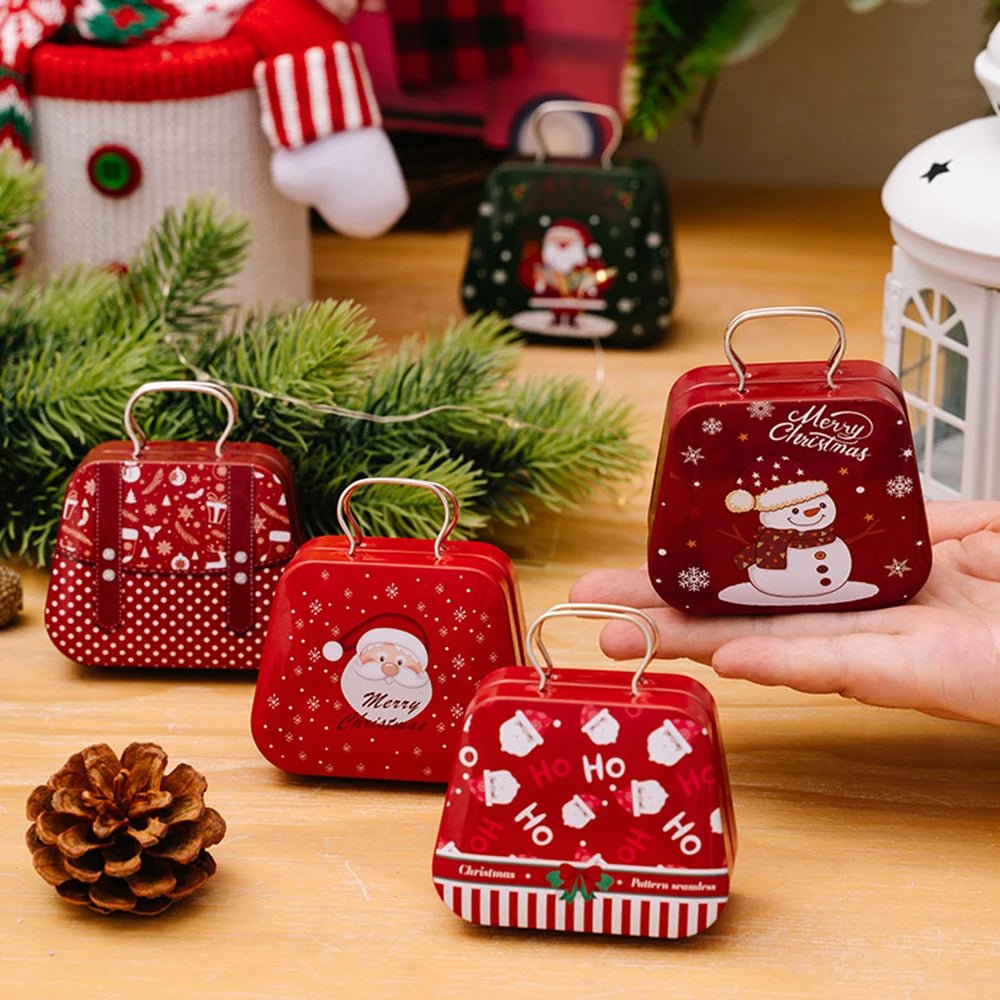 Christmas Tin Gift Box Set – Charming Metal Storage Boxes with Lids for Holiday Treats