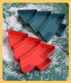 Christmas Tree-Shaped Snack Plates - Set of 4 – Perfect for Candy, Nuts, Fruits, and Desserts at Parties & Holidays
