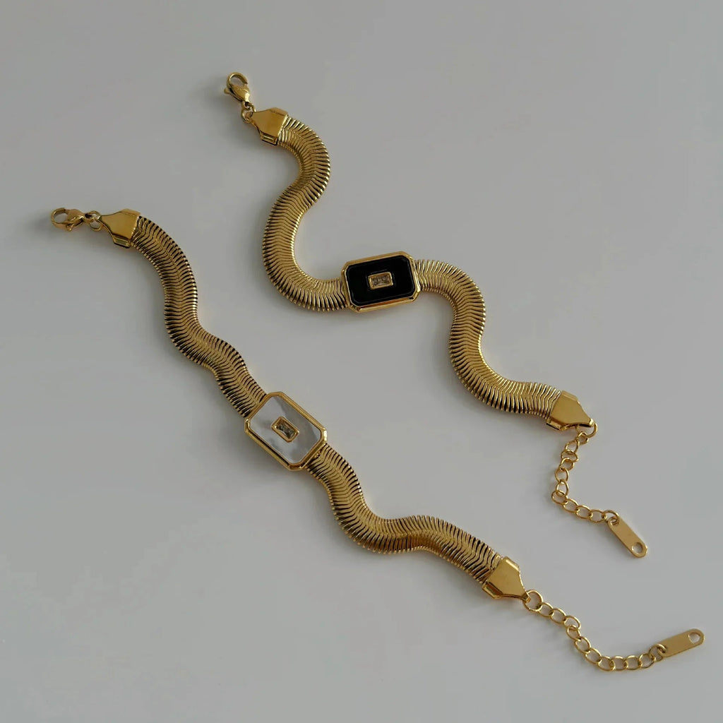 Chunky Chain & Herringbone Bracelets